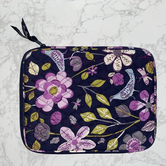 Vera Bradley Purple Bird eReader iPad Tablet Cover Floral Nightingale 10" X 8" - Picture 2 of 4
